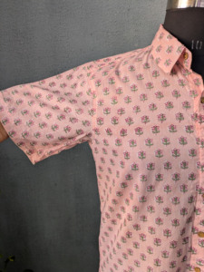 Camisa Casual de Manga Corta con Estampado Floral Rosa para Hombre, Cuello Clásico, 100% Algodón, Transpirable, de Secado Rápido, Ecológica, Estilo Verano ODM - Product Image 5