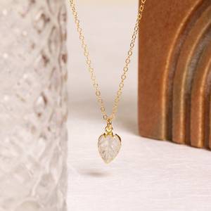 NIKHIL GEMS Pendentif en pierre de lune naturelle en forme de feuille, style vintage, avec monture en or, certifié par un tiers, petit bijou - Product Image 2