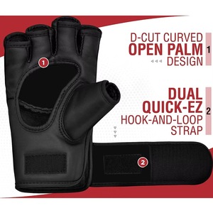 Guantes de Boxeo MMA para Grappling, Medios Dedos, AMS SPORTS INTL, Invierno, Térmicos, de Cuero, Absorben la Humedad, Ligeros, Gran Venta, Personalizables - Product Image 3