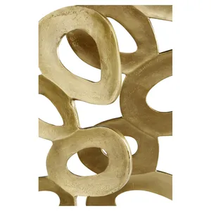 Escultura Abstracta de Latón Chapado en Oro, Pieza de Arte de Forma Irregular para Decoración del Hogar, Artesanía Metálica Moderna - Product Image 4