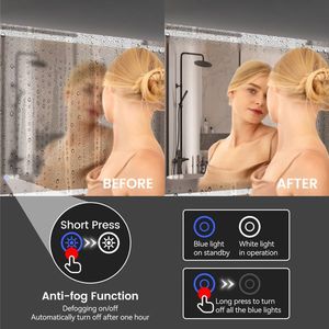 28\"x36\" LED Bathroom Vanity <b>Mirror</b> Front-Lit Back-Lit 3 Color Tempered Glass Adjustable Brightness Memory Anti-Fog Features - Product Image 5