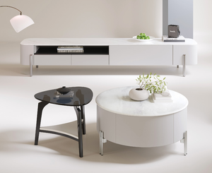 Mesa de centro minimalista escandinava, centro de mesa moderno de madera para sofá, mesa de centro de diseño de mediados de siglo, muebles para sala de estar - Product Image 2