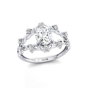 Anillo de Compromiso de Oro de 14K y 18K con Diamante Cultivado en Laboratorio de Corte Ovalado, Joyería Fina, Anillo de Boda para Mujer, Perfecto para Regalo del Día de San Valentín - Product Image 3