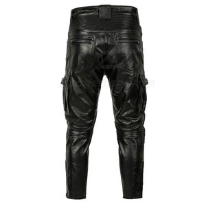 Pantalones de Cuero para Hombre a la Moda, Corte Recto, Ligeros, Casuales, Suaves, Cómodos, Duraderos, Ropa Urbana Moderna - Product Image 5