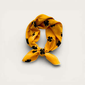 Yellow <b>Silk</b> <b>Square</b> <b>Scarf</b> Floral Print Lightweight Women's Fashion Accessory All Seasons Daily Wear - Product Image 1