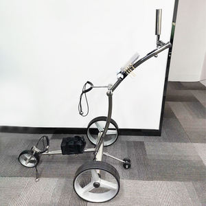 Chariot de golf électrique télécommandé à trois roues, support de sac et porte-parapluie, en acier inoxydable Dericsson – Meilleures ventes - Product Image 1