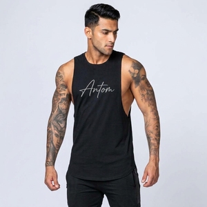 Customizable Breathable Cotton/Bamboo Fiber Tie-Dye Sporty <b>Mens</b> Rib-knit Tank <b>Top</b> Sleeveless Undershirt Crew Neck Singlet <b>Muscle</b> - Product Image 1