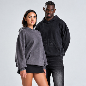 Sweat à capuche oversize vintage délavé à épaules tombantes, personnalisation OEM, fabricant de vêtements prêts-à-porter du Bangladesh, entreprise exportatrice - Product Image 2
