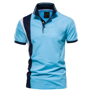 เสื้อโปโลผู้ชายสีตัดกัน แขนสั้น คอปก สวมใส่สบายๆ - Product Image 6