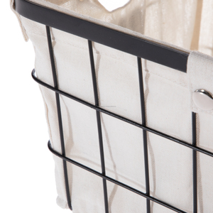 Set of 2 Small <b>Metal</b> Fabric Storage <b>Baskets</b> with Chalkboard and Clips Wire Storage <b>Basket</b> with Practicality and Style - Product Image 4