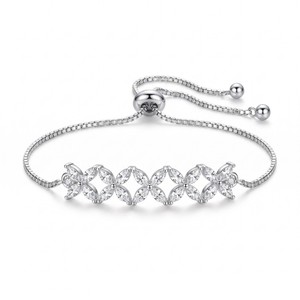 Pulsera Unisex de Diamantes Radiantes Naturales con Corte Marquesa y Racimo, Chapada en Oro de 14K, Certificada por IGI, Lujo para Novias, Color G, 26g - Product Image 1
