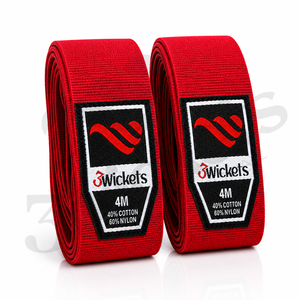ผ้าพันข้อมือยกน้ำหนัก 3Wickets ขนาด 4 เมตร สีแดง ทำจากผ้าฝ้ายและไนลอน ทนทาน ช่วยพยุงข้อมือสำหรับการฝึกความแข็งแรง - Product Image 1