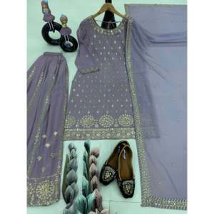 Hermosa Top Plazzo Dupatta Set para Fiestas para Mujer - Product Image 3