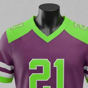 Custom American Football Jersey Shirts Printed Quick Dry Breathable Sport Mesh Boxy Oversized T-shirt Short Plus Size 100% - Product Image 4