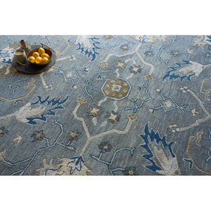 Magnífica Alfombra Persa Oushak Moderna y Personalizada, Tejida a Mano en Color Coral, con Patrón Floral de Lana y Algodón para Uso Doméstico - Product Image 5