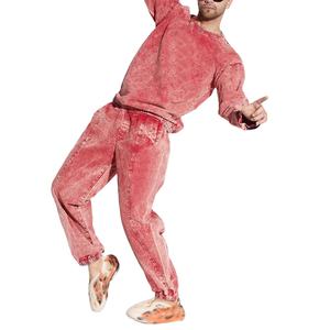 Chándal de lavado ácido informal para hombre 100% algodón transpirable diseño personalizado tu propio invierno 2026 - Product Image 6