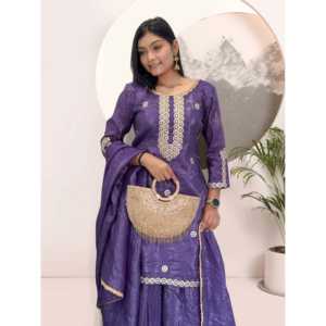 Hermoso conjunto de salwar kameez XL para fiesta, con top y pantalón, y dupatta de poliéster, elegante y con estilo. - Product Image 4