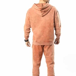Men's Solid Color Acid Wash Tracksuit Full Sleeve Casual Wear Breathable Cotton Regular Fit With Side Pockets Available For Sale - Product Image 3