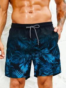 Shorts de bain unisexes pour hommes, séchage rapide, imprimé floral, vêtements de plage, tissu léger et respirant, cordon de serrage, taille élastique - Product Image 3