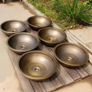 Timeless Brass Wash <b>Basin</b> Handmade <b>Round</b> Bathroom Vanity Sink Premium Decorative Metal Bowl Luxury Interior Design Solution - Product Image 1