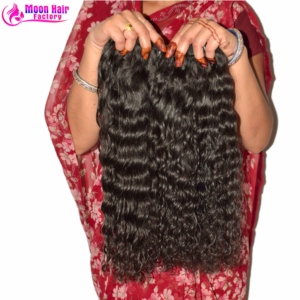 Extensiones de Cabello Humano Remy Indio Rizado Doble Trama, Color Negro Natural, Textura Ondulada Voluminosa, Puntas Llenas, Cutícula Alineada - Product Image 6