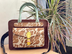 Bolso de cuero de piel auténtica, bolso de hombro de cuero reciclado, bolso de cuero para mujer, bolsos multiusos - Product Image 2