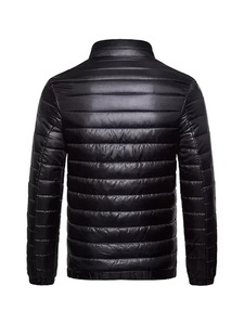 เสื้อแจ็คเก็ตหนังบุขนสีดำสำหรับผู้ชาย - Product Image 2