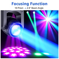 U`King 4er-Set 150W LED Beam Moving Head Light mit 18-Facetten-Prisma, DMX-Steuerung und Flightcase