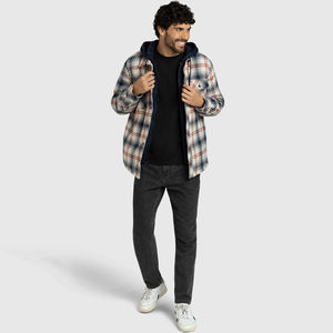 <b>Men</b> <b>Flannel</b> <b>Jacket</b> New Custom Design Lightweight Fleece Lined Warm Hoodie Long Sleeve Breathable Plaid Casual Outdoor - Product Image 2