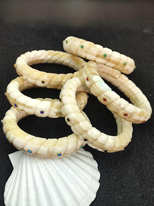 Handmade Bohemian Antique Natural Crafts Bone Beaded Bracelets Vintage <b>Bangle</b> by Perfect Enterprises - Product Image 5