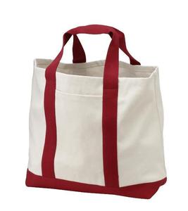 Sac fourre-tout en toile épaisse sergé bicolore avec poche avant, poignée en sangle longue, motif lettres, écologique, idéal pour les cadeaux et les voyages - Product Image 4