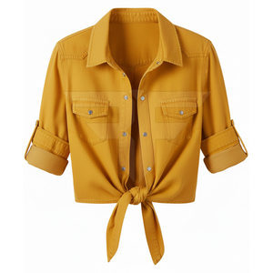 เสื้อครอปท็อปผู้หญิง ระบายอากาศได้ดี สวมใส่สบาย ไม่ยับ ดีไซน์ใหม่ล่าสุด ขายดี กำลังฮิต แห้งเร็ว ผ้าโพลีเอสเตอร์/คอตตอน - Product Image 2