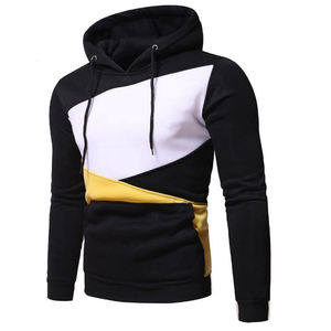 Sudadera con Capucha Asimétrica para Hombre, con Paneles en Contraste, Cordón Ajustable, Estilo Casual Urbano, Manga Larga, Moda de Invierno - Product Image 4