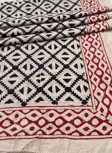 Cotton Beach <b>Sarong</b> Indian Hand Block Print Mustard Yellow And Green Block-printed Geometric Pattern <b>Sarong</b> For Women And Girls - Product Image 3