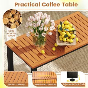 Set di mobili da giardino in 4 pezzi con tavolino e divanetto con cuscini rimovibili - Product Image 6