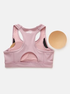 Girls' Yoli Dot Pattern <b>Cross</b> Back Sports Bra Crop <b>Top</b> Set Comfortable Spandex/Nylon Zero Steel Ring Removable Chest Pad - Product Image 2