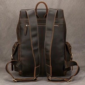 Stylish <b>Waterproof</b> Leather <b>Backpack</b> Anti-Theft Vintage Laptop Rucksack Genuine Leather LBP-0426 - Product Image 3