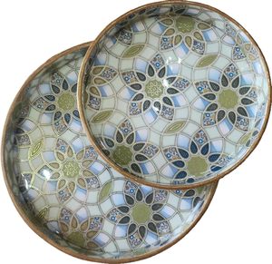 Floral Printed Sticker Mango Wood Stylish Round Snack and Dinner Serving <b>Breakfast</b> <b>Trays</b> At Best and Lowest Price for Home Usage - Product Image 6