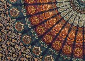 Popular Tapiz Hindú Hippie |   Colcha de Pared con Diseño de Mandala de Elefante, Estilo Bohemio, Tamaño Individual 54x84 Pulgadas, Multicolor - Product Image 2