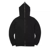 Sweat à capuche zippé intégral personnalisé en coton épais pour homme, style streetwear, en molleton vierge, vente en gros