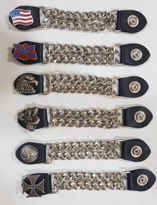 VX-382 Summer Leather <b>Chain</b> Vest <b>Extenders</b> with Pressure Snaps for Outer Wear Waistcoat Vests - Product Image 3