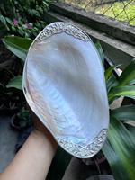 Plateau de service en coquillages naturels, assiette en nacre, miroir, fait main, moderne, de luxe, plat décoratif pour la maison, le restaurant, l'hôtel