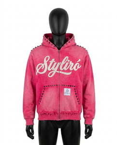 Sudadera con capucha personalizada Y2K Streetwear de invierno con cremallera y pedrería, diseño de calavera completa, para hombre y mujer - Product Image 4