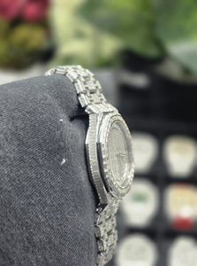Stainless Steel With Baguette Moissanite Diamond Iced Out <b>Wrist</b> <b>Watch</b> Style Fully Paved Dial Hip Hop Statement <b>Watch</b> <b>For</b> <b>Men</b> - Product Image 4