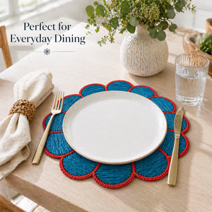 Premium Quality Handwoven Raffia Frame Dori <b>Table</b> <b>Mat</b> 38 cm for Home Hotel Restaurant Use Available for Export Price from India - Product Image 5