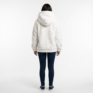 <b>Women's</b> Winter Faux Fur Pullover Hoodie Fluffy Luxurious Casual Warm <b>Sweater</b> OEM ODM Wholesale Factory Custom Logo - Product Image 4