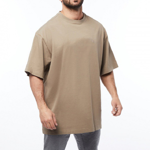 Camiseta de Algodón de Color Sólido para Hombre, Talla Grande, Manga Corta, Cuello Redondo, Corte Holgado Informal, Tejido Jersey, Largo Regular - Product Image 4