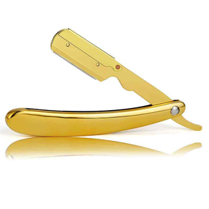 Navaja de Afeitar Profesional Kaamir Instruments, Plegable, Dorada, con Acabado Espejo de Lujo, Calidad de Salón, Manual, Súper - Product Image 3