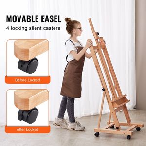 Beechwood Artists H-<b>Frame</b> Easel Studio Size 48\" with Large Storage Tray and Wheels <b>for</b> Canvas Art <b>Painting</b> - Product Image 4
