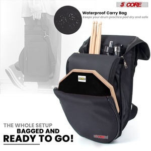5Core Drum <b>Practice</b> <b>Pad</b> Set 12" Snare Drumming Stand Double Sided Silent Drummer Kit - Product Image 6